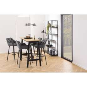 Regał loft z asymetrycznymi półkami Seaford XV 114x185cm czarny Actona 2