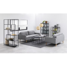 Regał loft z asymetrycznymi półkami Seaford XV 114x185cm czarny Actona