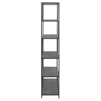 Regał loft z asymetrycznymi półkami Seaford XV 114x185cm czarny Actona