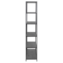 Regał loft z asymetrycznymi półkami Seaford XV 114x185cm czarny Actona