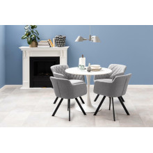 Stół ceramiczny okrągły na jednej nodze Malta 90cm biały marmur Actona