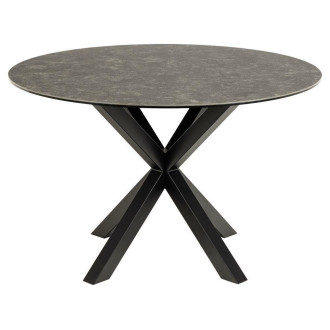 Stół ceramiczny okrągły Heaven 119cm czarny marmur / czarny Actona