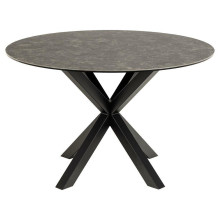 Stół ceramiczny okrągły Heaven 119cm czarny marmur / czarny Actona
