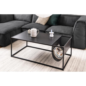 Stolik kawowy metalowym z gazetnikiem Seaford 110x60cm czarny Actona