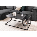 Stolik kawowy metalowym z gazetnikiem Seaford 110x60cm czarny Actona