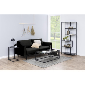 Stolik kawowy metalowym z gazetnikiem Seaford 110x60cm czarny Actona