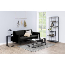 Stolik kawowy metalowym z gazetnikiem Seaford 110x60cm czarny Actona
