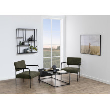 Stolik kawowy metalowym z gazetnikiem Seaford 110x60cm czarny Actona