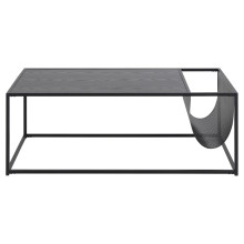 Stolik kawowy metalowym z gazetnikiem Seaford 110x60cm czarny Actona
