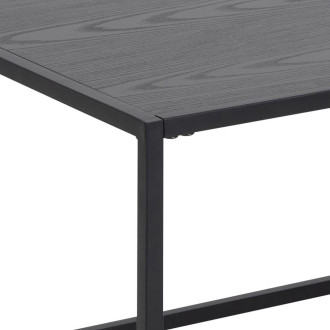 Stolik kawowy metalowym z gazetnikiem Seaford 110x60cm czarny Actona