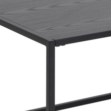 Stolik kawowy metalowym z gazetnikiem Seaford 110x60cm czarny Actona