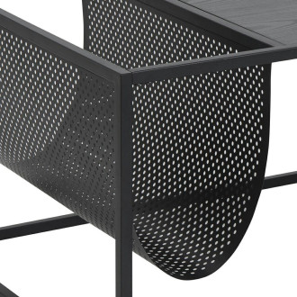 Stolik kawowy metalowym z gazetnikiem Seaford 110x60cm czarny Actona