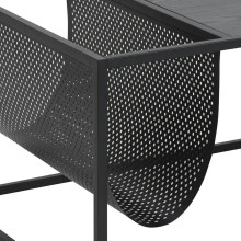 Stolik kawowy metalowym z gazetnikiem Seaford 110x60cm czarny Actona