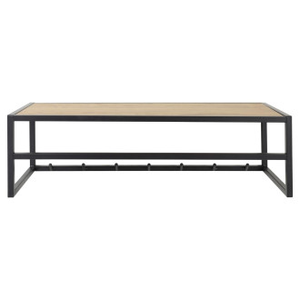 Wieszak ścienny z półką Seaford 77cm dąb / czarny Actona