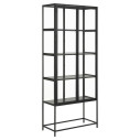 Witryna / regał szklany zamykany Seaford 77x185cm czarny Actona