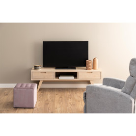 Szafka RTV na wysokich nóżkach A-line 150x45cm dąb bielony Actona