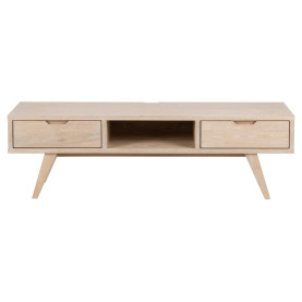 Szafka RTV na wysokich nóżkach A-line 150x45cm dąb bielony Actona 2