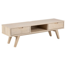 Szafka RTV na wysokich nóżkach A-line 150x45cm dąb bielony Actona