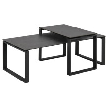 Zestaw 2 stolików kawowych z ceramcznymi blatami Katrine czarny / czarny Actona