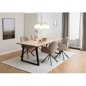 Stół prostokątny fornirowany loft Malika 220x100cm dąb bielony Actona