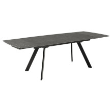 Stół rozkładany z ceramicznym blatem Blackburn 160-240x97cm czarny Actona