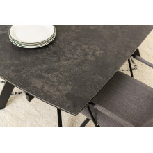 Stół rozkładany z ceramicznym blatem Blackburn 160-240x97cm czarny Actona