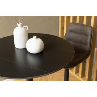 Stół barowy ceramiczny na jednej nodze Malta 80cm czarny matowy Actona