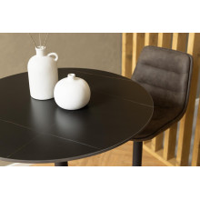 Stół barowy ceramiczny na jednej nodze Malta 80cm czarny matowy Actona