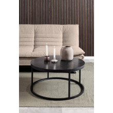 Stolik kawowy okrągły Spiro 80cm czarny marmur / czarny Actona