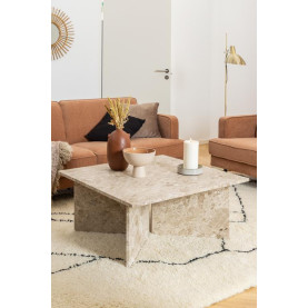 Stolik marmurowy kwadratowy Vega 90x90cm beżowy Actona
