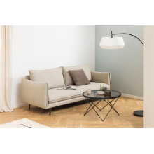 Stolik szklany okrągły Cuxton 80cm szkło hartowane dymione / czarny Actona
