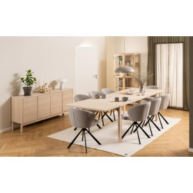 Regał stojący / gablota szklana zamykana Linley 80x180cm dąb bielony Actona 2