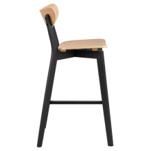 Krzesło barowe drewniane Roxby H77cm czarny / naturalny Actona