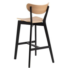 Krzesło barowe drewniane Roxby H77cm czarny / naturalny Actona