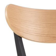 Krzesło barowe drewniane Roxby H77cm czarny / naturalny Actona