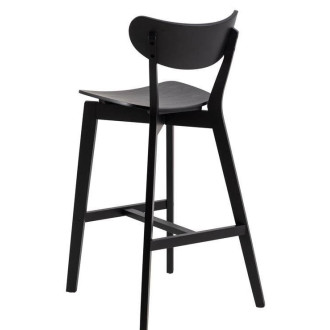 Krzesło barowe drewniane Roxby H77cm czaarne Actona