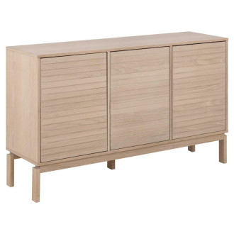 Komoda skandynawska z frezowanymi frontami Linley 135,5x80cm dąb bielony Actona