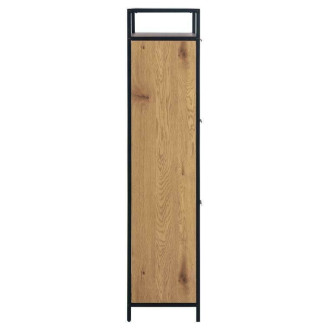 Szafka na buty zamykana Seaford 56x129cm dąb dziki / czarny Actona