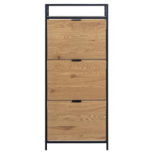 Szafka na buty zamykana Seaford 56x129cm dąb dziki / czarny Actona