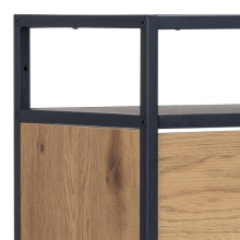 Szafka na buty zamykana Seaford 56x129cm dąb dziki / czarny Actona