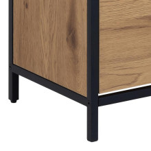 Szafka na buty zamykana Seaford 56x129cm dąb dziki / czarny Actona