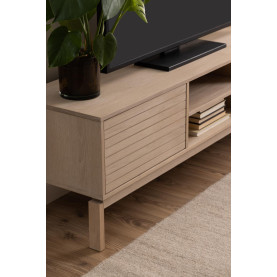 Szafka RTV z frezowanymi frontami Linley 160x50cm dąb bielony Actona 2