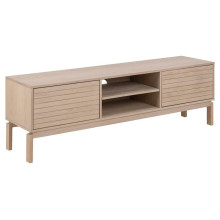 Szafka RTV z frezowanymi frontami Linley 160x50cm dąb bielony Actona