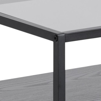 Szafka nocna z szufladą i szklaną półką Randolf 40cm czarna Actona
