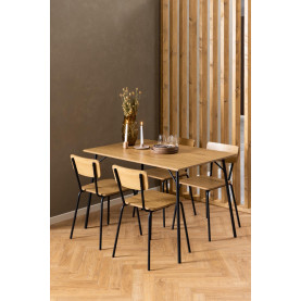 Stół prostokątny loft Peru 120x80cm dąb dziki / czarny Actona