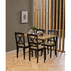 Stół prostokątny loft Peru 120x80cm dąb dziki / czarny Actona 2