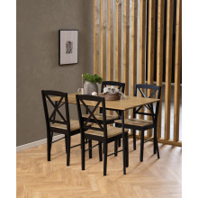 Stół prostokątny loft Peru 120x80cm dąb dziki / czarny Actona