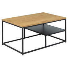 Stolik kawowy z półką loft Gila 90x60cm dąb dziki / czarny Actona