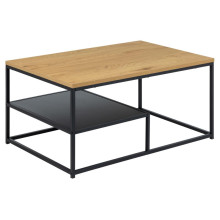 Stolik kawowy z półką loft Gila 90x60cm dąb dziki / czarny Actona
