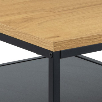Stolik kawowy z półką loft Gila 90x60cm dąb dziki / czarny Actona